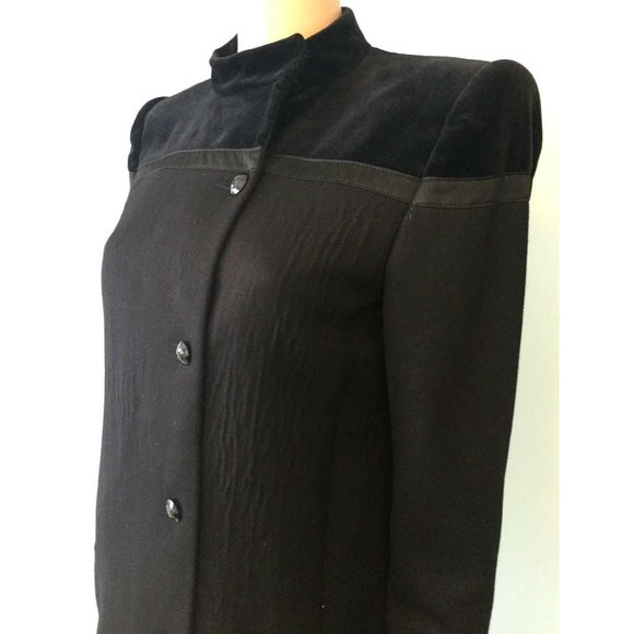 Authentic Womens Vintage Valentino Black Button Front Coat Jacket Sz US 10 - Picture 2 of 12